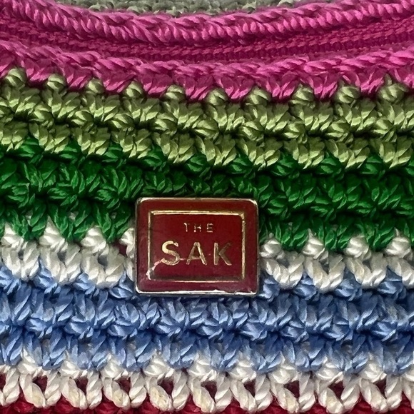 The Sak Crochet Multicolor Rainbow Small Bag Knitted Hobo Hippie Crossbody Purse - Picture 2 of 13